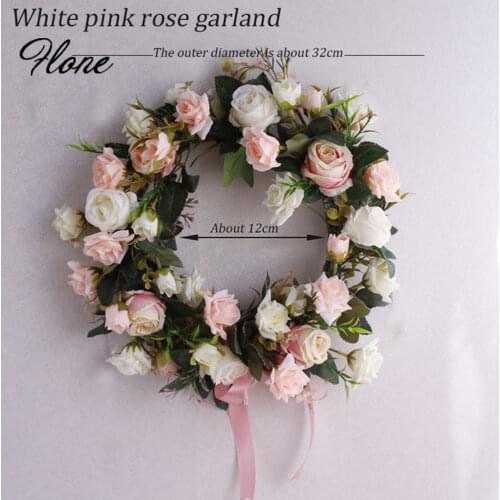 Flone Artificial silk fake Roses flowers Garland decorative Wreath Threshold Wedding christmas decoraitons for home party floral Decoration Holiday accessories