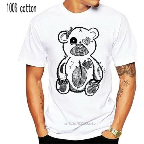Tattered Teddy Womens T-Shirt Goth Rock Punk Spooky Gothic Bear Gift Ladies Top New Unisex Funny Tee Shirt