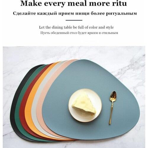 PU Leather Table Mat Table Placemat Heat Anti Scalding Insulation Trivet Non-slip Kitchen Tool Heat Resistant Leather Placemat