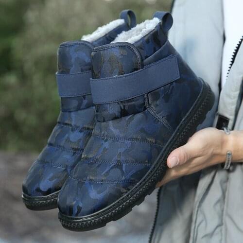 Men Snow Fur Boots Waterproof Mens Winter Outdoor Ankle Boots Mans Boot Work Shoes Men Plus Size Mans Footwear Chaussure Homme