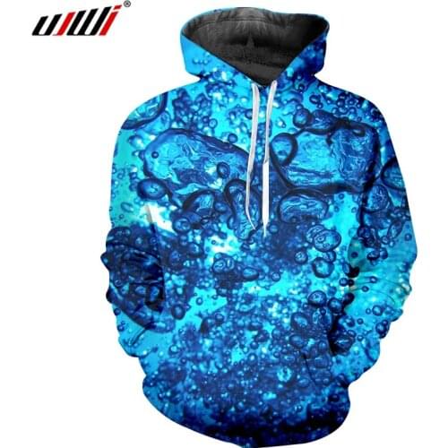 UJWI Sets Loose Hoodies Long sleeve 3D Printing Blue Water Droplets Ocean Man/Women Plus Size 6XL Clothes Mens Sweatshirts