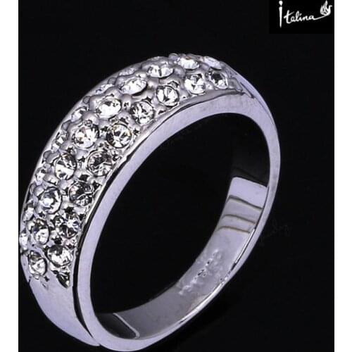 New Sale Brand TracysWing Rose Gold Color Ring Wedding Jewelry Low Price Quality Dont Lose Color Wholesale #RG90617White