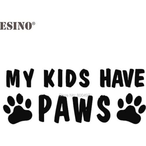 Newest Funny My Kids Have Paws Car Creative Decorative Auto Decal Cartoon Car Reflective Car Body Decal Pattern Vinyl