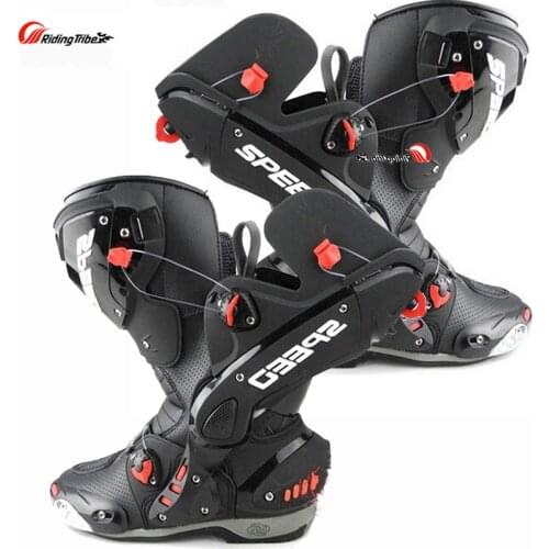 Upgrade Motorcycle Boots Pro Racing Opening Boot Professional Riding Non-slip Mircrofiber Leather Motorbike boots boats