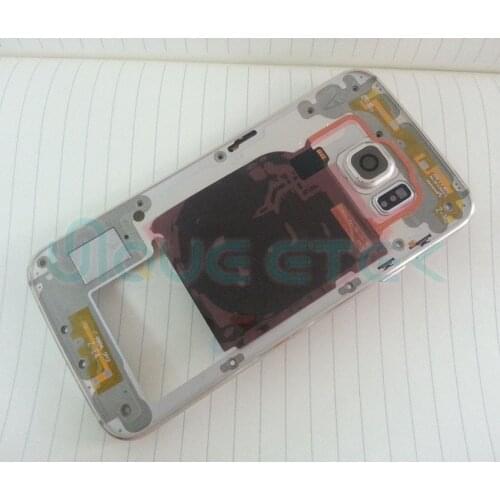 OEM S6 Middle Chassis Back Middle Frame Rear Housing Cover + NFC For Samsung GALAXY S6 G920 / S6 Edge G925 +Camera Lens Holder