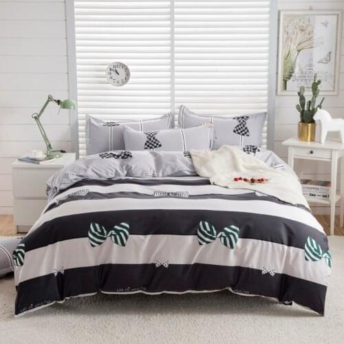 Stripe Duvet Cover 220x240 Pillowcase 3Pcs,Quilt Cover 150x200 Bed Cover,Single Double Queen King Size Bedding Set,Gray Sheet