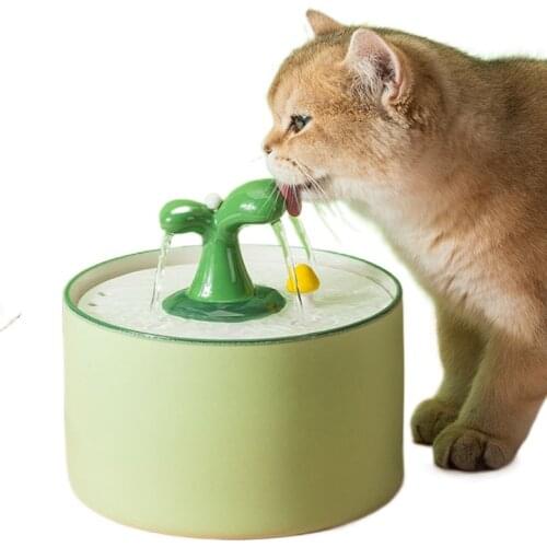 Pet Dog Cat Automatic Drinking Fountain,Ceramic Safe and Non-toxic Automatic Circulating Water Feeder,cat Water Dispenser Filter