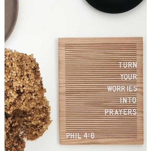 1 Set Practical Message Board Wooden Frame Reminder Changeable Characters Board Oak Felt Letter Message Board Office Decor