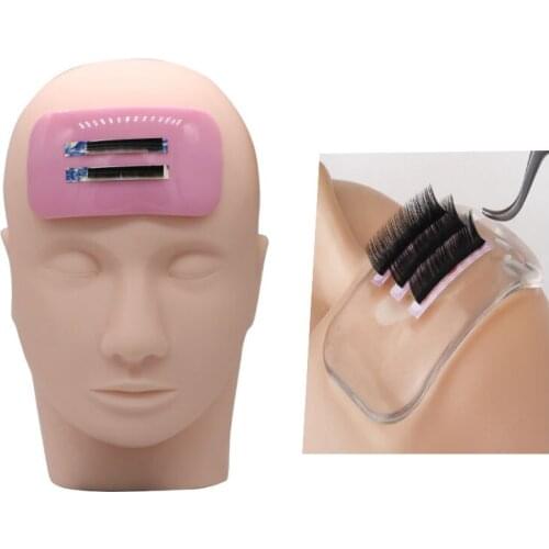 Grafting Tools Fake Eyelashes Silicone Pad False Eyelashes Holder forehead Pads Makeup Organizer (Transparent Color)