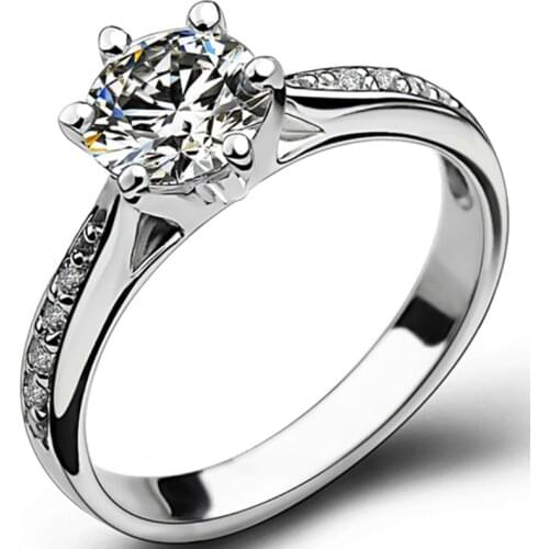 New store promotion. Classic style 1 carat moissanite womens ring. Round 6.5mm color E F. 925 silver is hot. GRA certificat