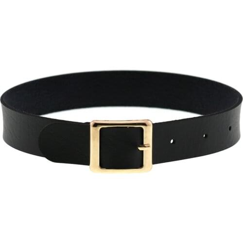 ZIMNO Belt shape adjustmen Punk Gothic Belts Choker Necklace PU Leather on Neck Buckle Necklaces Jewelry For Women accessories