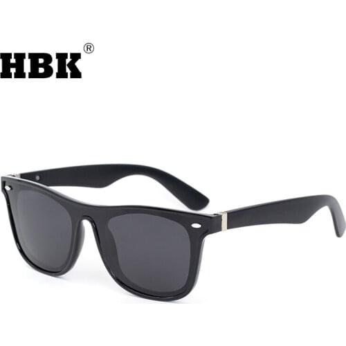 HBK New Mens Square Polarized Sunglasses Collection Women Fashion Blue One Piece Rivet Eyewear Driving Goggles Big Frame UV400