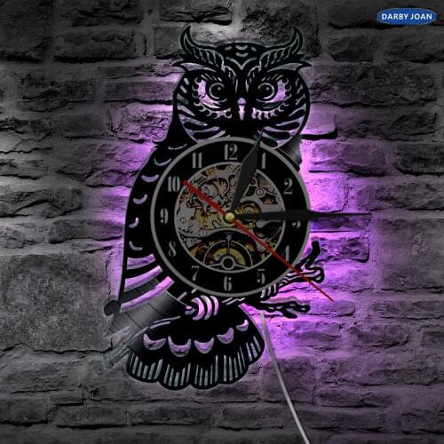 Night Owl Retro LED LP Vinyl Wall Clock Light Color Changing Night Lights Lamp