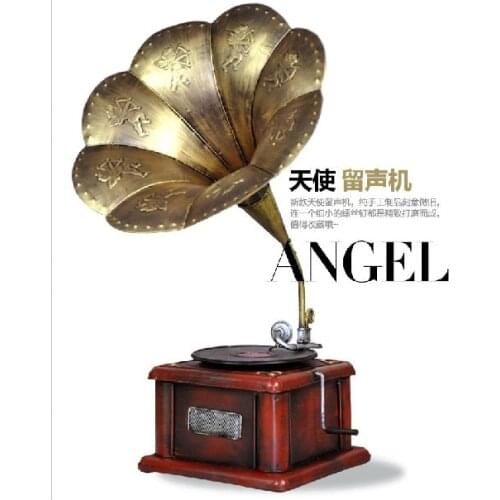 The old phonograph record large European retro model cafe bar decor decoration black plastic decoration crafts suit living room
