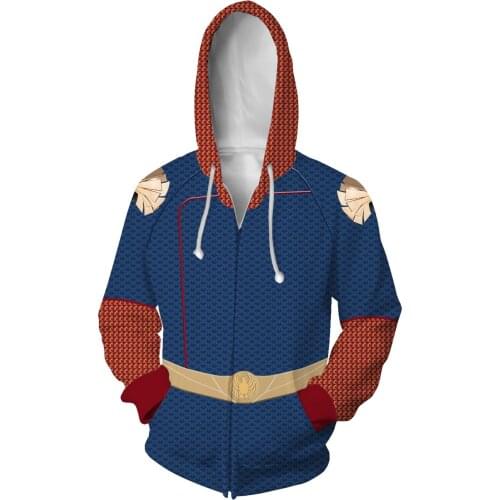 THE Boys Cosplay Hoodie 3D Print Costume Jacket Hoodie Zipper Sweatshirt Halloween Zipper Jersey