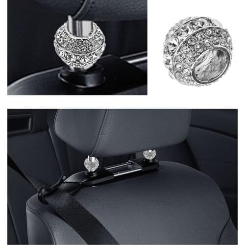 Car Interior Ornament Seat Headrest Collar Rod Crystal Diamond Ring Decoration Mouldings Automotive Off Road 4x4 Accessories