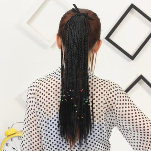 Wavy Ponytail Holder Ring Pigtails Girl Long Hair Ponytail Tail Clip Braids Hair Extensions Women Wig Accessories
