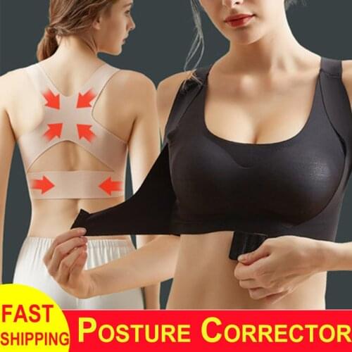 Women Bra Posture Corrector Bralette Front Closure Bras Fitness Vest Push Up Bra Female Brassiere Underwear Cross Back Tank Tops