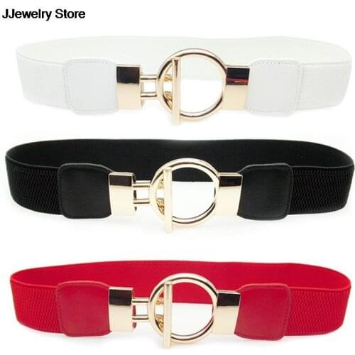 1PC Women Buckle Waistband Wide Elastic Stretch Waist Belt For Women Dress