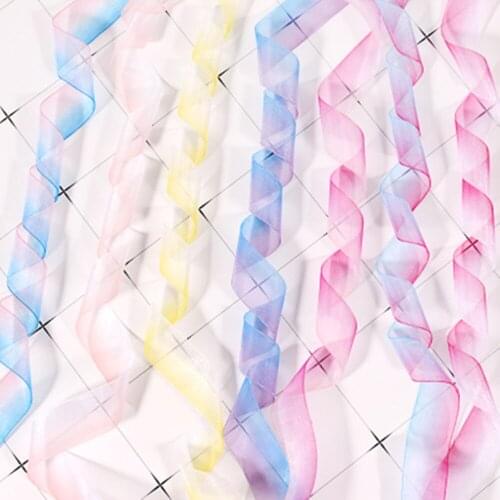 10Meters Gradient Tulle Ribbon Fabric 2CM Width Lace Riband Webbing Strap DIY Sewing Handmade Crafts Crystal Streamer Home Deco