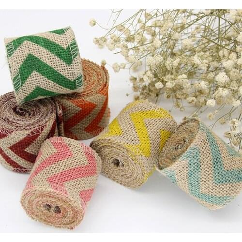 2M/Roll Jute Burlap Rolls Hessian Ribbon With Lace Vintage Rustic Wedding Decoration Party DIY Crafts Christmas Gift Packaging