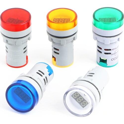 22MM AD16 AD16-22DSV type AC 60-500V Mini Voltage Meter LED Digital Display AC Voltmeter Indicator Light/Pilot Lamp 110V 220V
