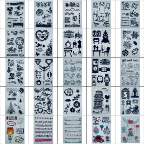 26 Style Love CLEAR STAMPS Cutting Dies Scrapbook Christmas Card Decoration Paper Craft Silicon Rubber Roller Transparent Stamps