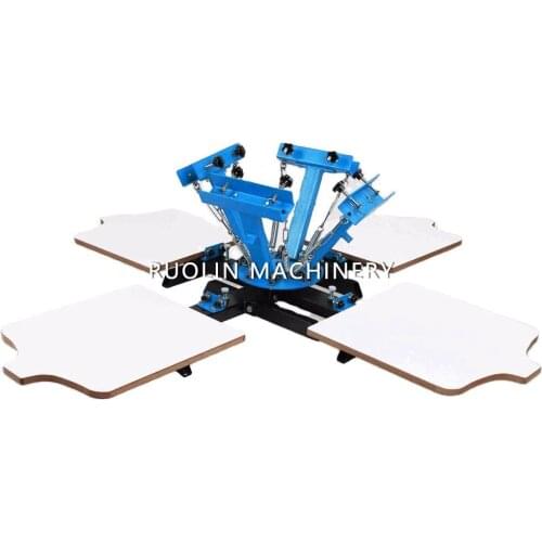 4 Color 4 Station Manual Silk Screening Screenprint Machine Portable Press Screen Printing Machine Screen Printer Machine