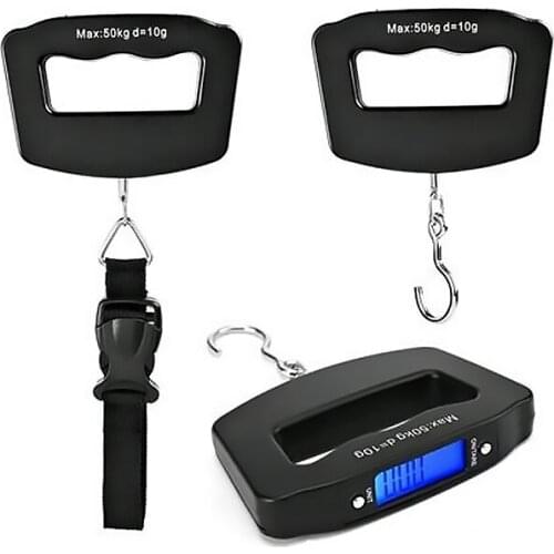 50Kg/10g Portable Digital Hand Held Fish Hook Hanging Scale Electronic Weighting Luggage Scale LED Display ручные весы с крючком
