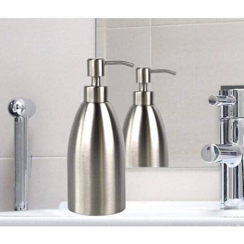 500ml Polished Stainless Steel Soap Dispenser Press Type Liquid Lotion Bottle Shampoo Container Bathroom Hardware High Quality