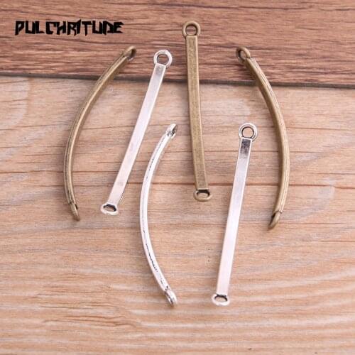 8pcs 5*54mm Two Color Bracelet Charms Double Hole Connector Jewelry Making DIY Handmade Craft DIY