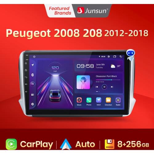 Junsun V1 pro Car Radio with screen Multimedia Video Player For Peugeot 208 2008 2013 - 2017 Android Auto CarPlay 2 din DVD