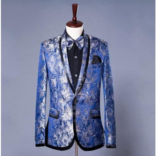 Blazer men groom suit set with pants mens wedding suits costume singer star style dance stage clothing formal dress korean