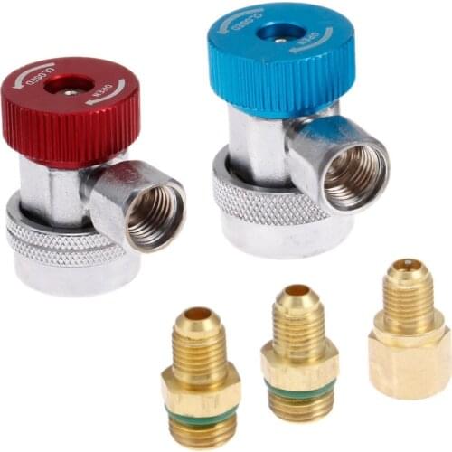 1Pair R134A AC Air Condition Adjustable Quick Coupler Refrigerant High Low Adapter Connector Manifold Gauge Set Car Accessories