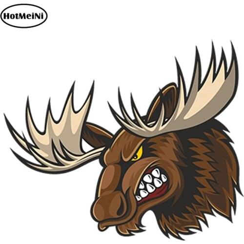 HotMeiNi Car Sticker Angry Bighorn Deer Decal Funny Car Styling Cartoon Animal Vinyl Decal Graphic Waterproof DIY Accessories