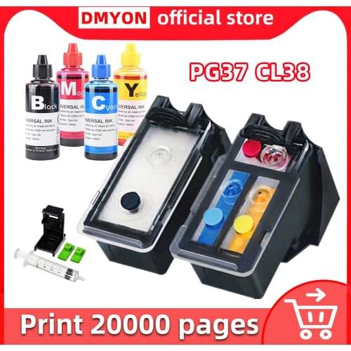 DMYON PG37 CL38 XL Cartridges for Printer Ink Compatible for Canon PIXMA MX300 MX310 IP1800 IP1900 IP2500 IP2600 MP 140 190 210