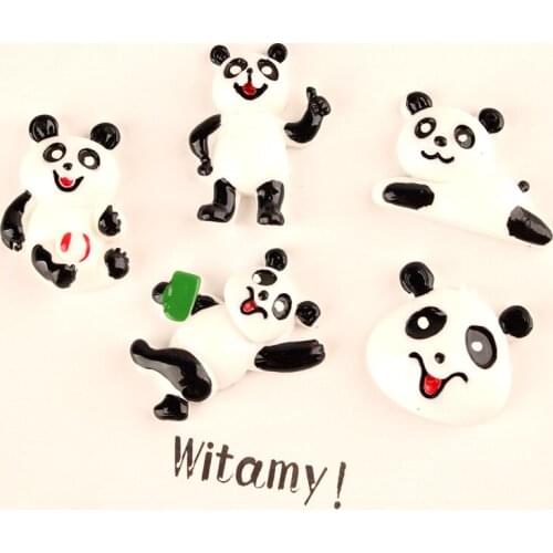 Kawaii Resin Cabochon Cute Animal Panda Shape Flatback Ornament Accessory Material Clay Beads Charm Decor 10pcs 22*30m