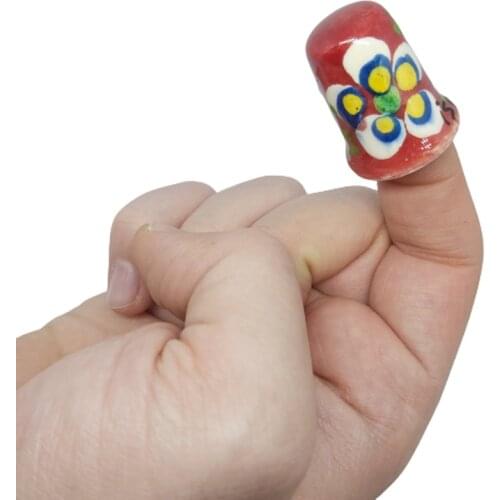 Ceramic Thimble Retro Sewing Thimble Finger Protector Shield Protector Fingertip Collectibles Very Special for Collectors