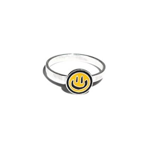 KPOP 1PCS GD G-Dragon Metal Letter P M Pattern Smiling Face Finger Ring Fans Collection Gifts A13