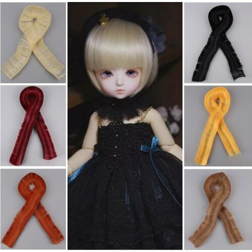 BJD SD Ker doll modified with high temperature silk hair row 5CM doll curly bangs hair curtainwig diy material doll accessories