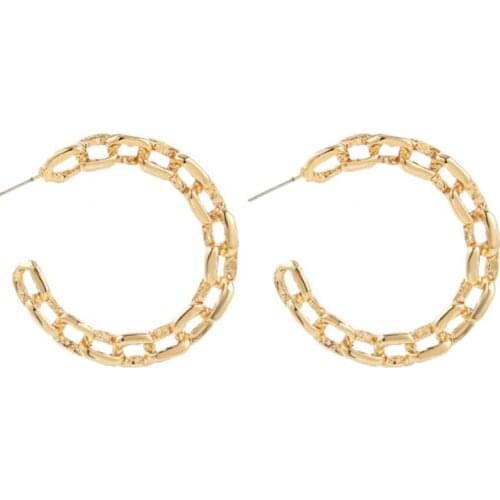 Metal Hollow Out Punk Hip-hop Cuba Chain Gothic Earrings For Fashion Women Accessories 2021 Geometric Gold Earings Brincos