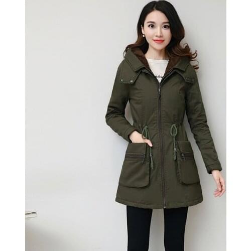 Multi-color Optional 2019 Fashion New Cotton Coat Women Korean Jackets Parker Loose Ladies Casual Solid Color Cotton Outerwear