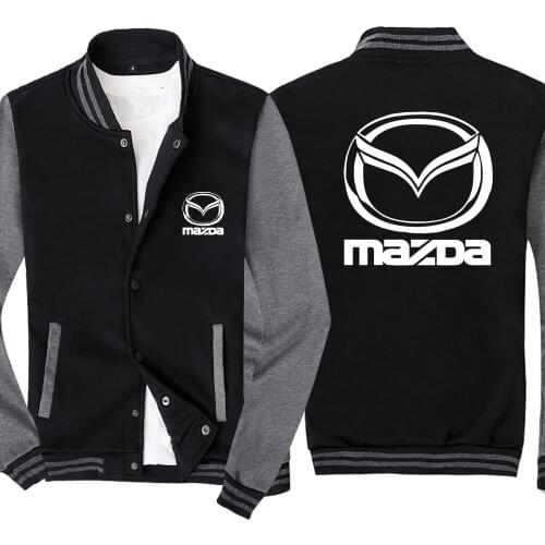 New Spring and Autumn Mens Baseball Jacket Mazda Car Logo No Cap Fashion Cardigan Long Sleeves Sportsweater Hoodies