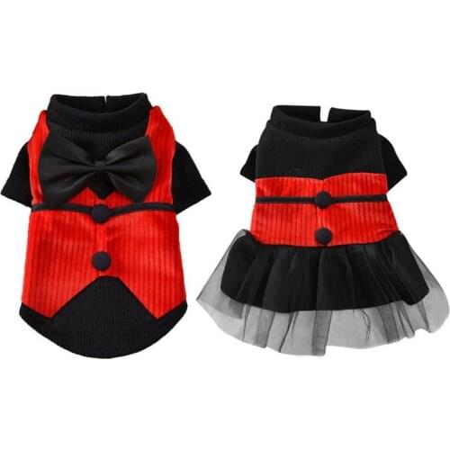 Pet Dog Autumn Winter Warm Clothes Coat Fashion Suit Wedding Party Costume For Small And Medium Dogs