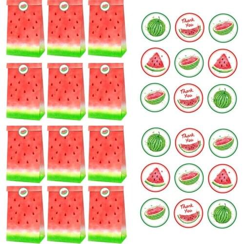 12Pcs Bags Watermelon Funny Creative Lightweight Food Bags Gift Packing Bag Candy Bags for Party