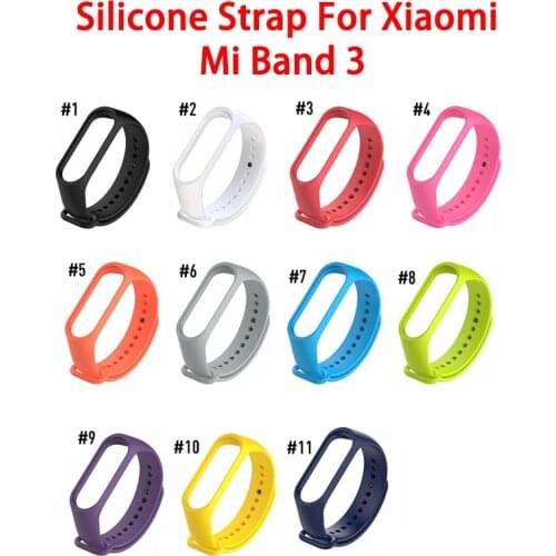 Silicon Strap For Xiaomi Mi Band 3 Silicone Non-toxic Replacement Wrist Strap For MiBand 3 Sports Bracelet Wristband Accessories