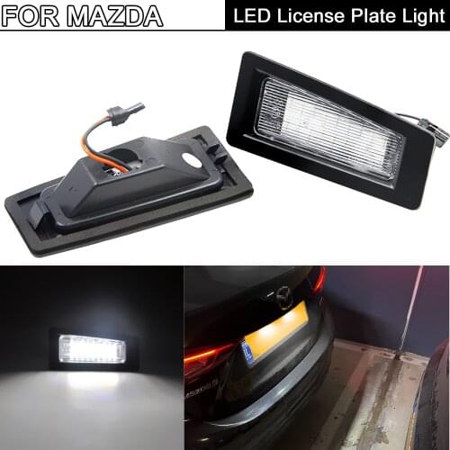 2Pcs Error Free White LED License Plate Light Number Plate Lamp For Mazda 3 Axela 2014-2018 For Mazda CX-3 CX3 2016-UP