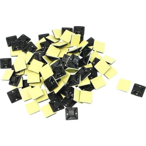 High Quality 100 Pcs Self Adhesive Cable Tie Mount Base Holder 20 x 20 x 6mm
