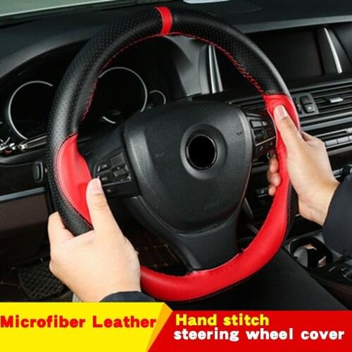 High-Quality Microfiber Leather Hand-Made Wear-Resistant Car Steering Wheel Cover Suitable For 90% of the Mdels on the Market