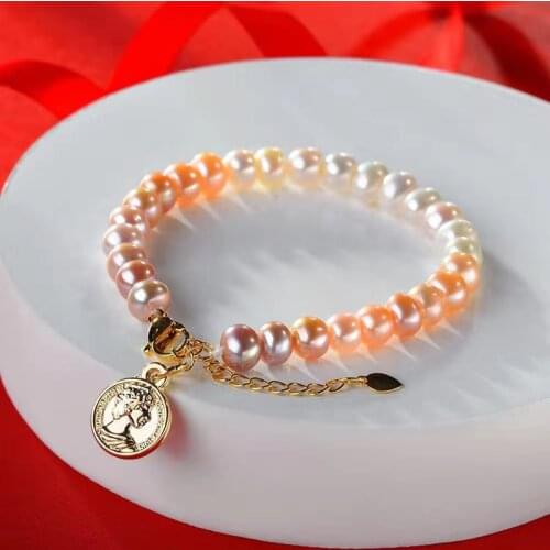 2021 New Arrival Natural Coloful Freshwater Pearl Charm Bracelets For Women Trendy Bohemia Pearl Bracelets 16-20cm Party Gift